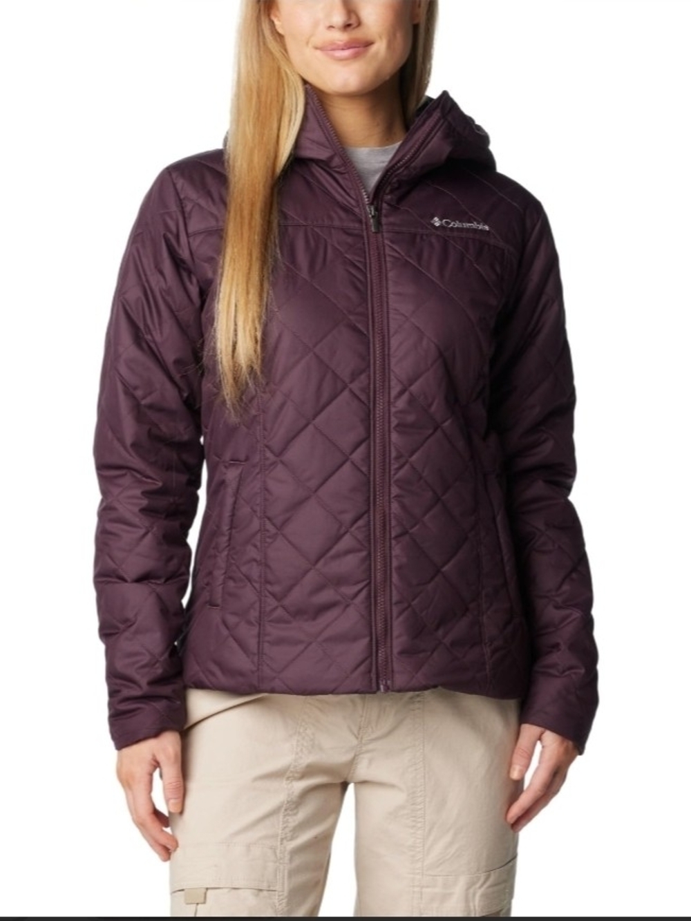 Columbia Women's Quilted Hooded Puffer Jacket - Plum
